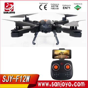 O mais recente Drone 2.4G 4CH dobrável WiFi FPV HD Câmera quadricóptero RC com Air Press Altitude Hold Mini Drone SJY-F12W